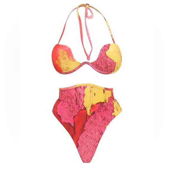 NWT Andrea Iyamah Gura Bikini Top with Corset Waist Bikini Bottom - EROs - SMALL - Picture 2 of 8